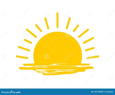Sun Logo Iconrising Sun Illustration Stock Vector Illustration Of