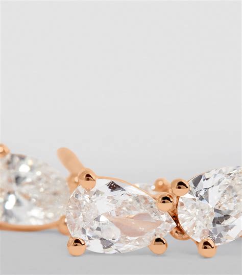 Anita Ko Rose Gold And Diamond Daphne Double Piercing Single Earring