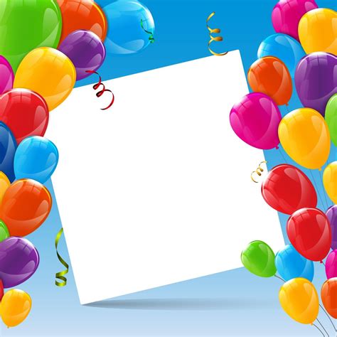 Color Glossy Happy Birthday Balloons Banner Background 2904039 Vector