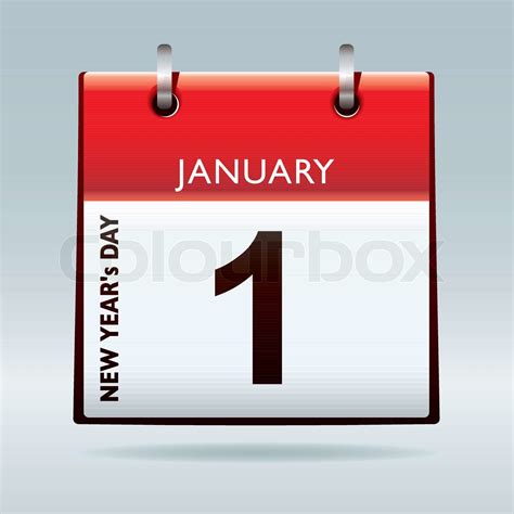 Silvester Tage Kalender Mit Roten Oberen Symbol Stock Vektor Colourbox