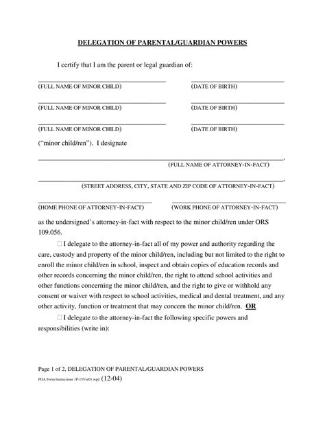 When To Sign A Temporary Guardianship Form With Samples