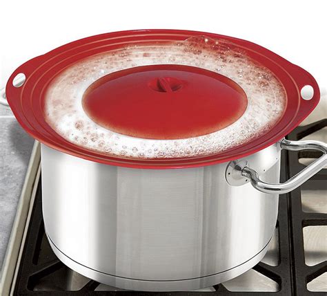 Boil Over Safeguard Silicone Pot Lid Prevents Messy
