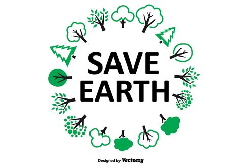Save Earth Tree Wreath 98308 Vector Art At Vecteezy
