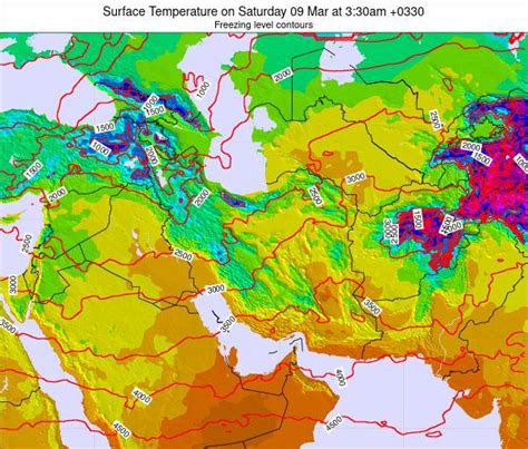 Azerbaijan Surface Temperature On Monday 08 Mar At 330pm Irst