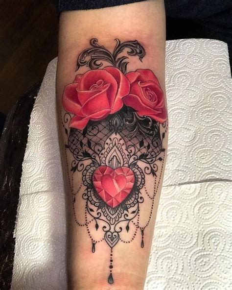 Lace And Roses Tattoo Lace Tattoo Lace Rose Tattoos