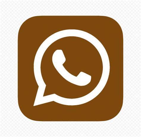 Hd Brown And White Whatsapp Wa Square Logo Icon Png Citypng