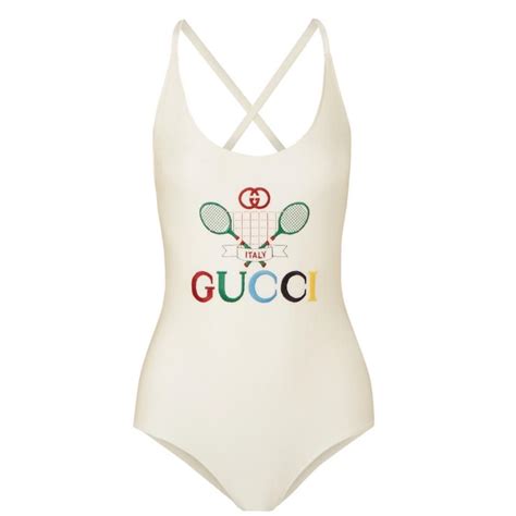 Gucci Logo Embroidered Swimsuit Body One Piece Bathing Suit Listed By