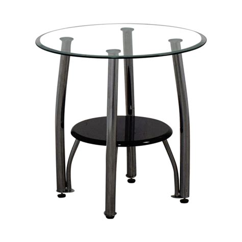 86 Off Ashley Furniture Ashley Furniture Round Glass And Black End