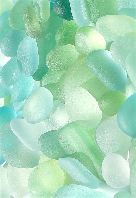 Nature Image Sea Glass In Energy Greens And Cool Pastels Mint Green