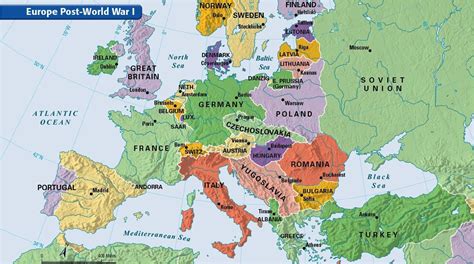 Post Ww1 Map Of Europe Countries Western World Maps Secretmuseum