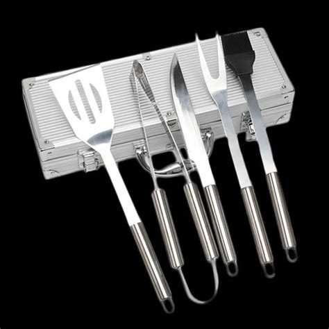 5 Pcs Outdoor Camping Bbq Tools Set Non Stick Easily Cleaned Stainless