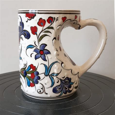 Turkish Handmade Ceramic Coffee Mug 11 Cm Of Height Etsy