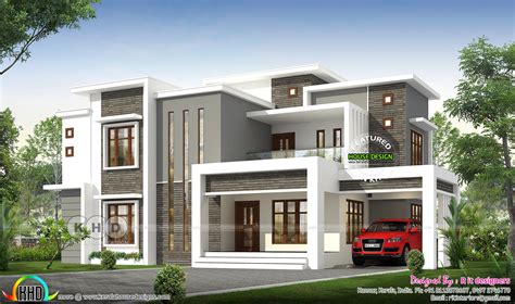 4500 Sq Ft Flat Roof Modern House Design Kerala Home Design And Floor