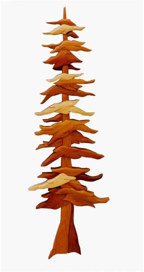 Intarsia Woodworking Pattern Pine Tree By Gielishwoodsculpture