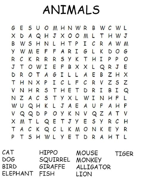 Free Printable Word Searches Word Puzzles For Kids Kids Word Search
