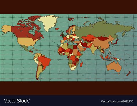 World Map Countries Royalty Free Vector Image Vectorstock