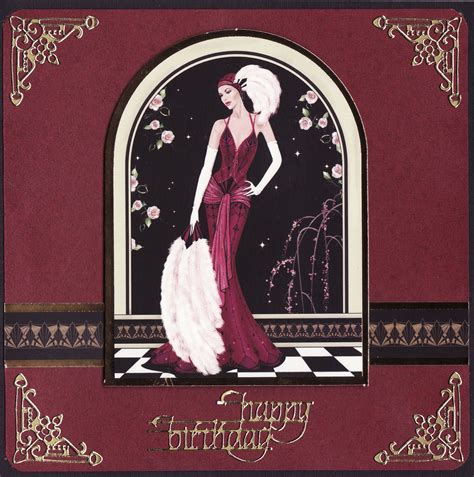Happy Birthday Card Birthday Cards For Women Happy Birthday Cards Art Deco Cards How To