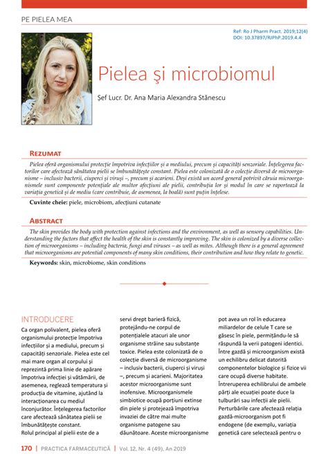 PDF Pielea şi microbiomul