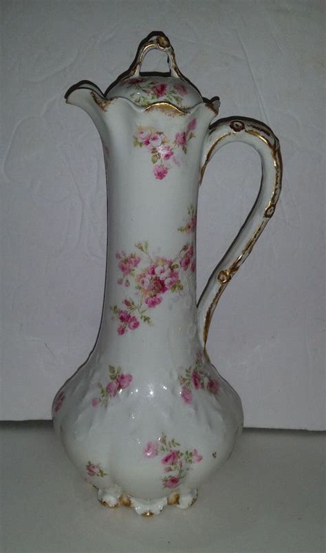 Antique Haviland Limoges Charles Field Porcelain PINK ROSES CHOCOLATE