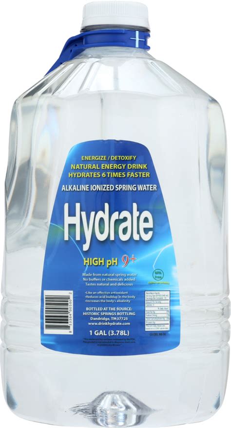 Hydrate High Ph 9 Alkaline Ionized Water 1 Gal My Green Detox