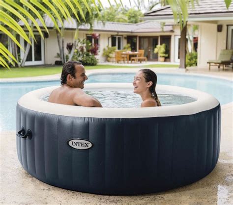 New Intex Purespa Round 4 Person Bubble Massage 77 Inflatable Hot Tub