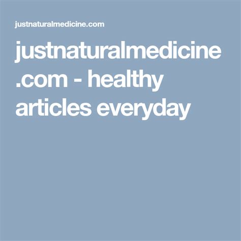 Healthy Articles Everyday Natural Remedies
