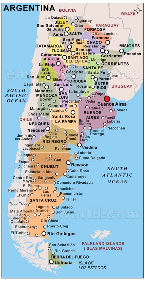 Argentina Political Map Political Map Of Argentina Political
