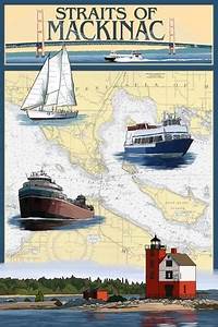 39 Straits Of Mackinac Michigan Nautical Chart 39 Posters Lantern