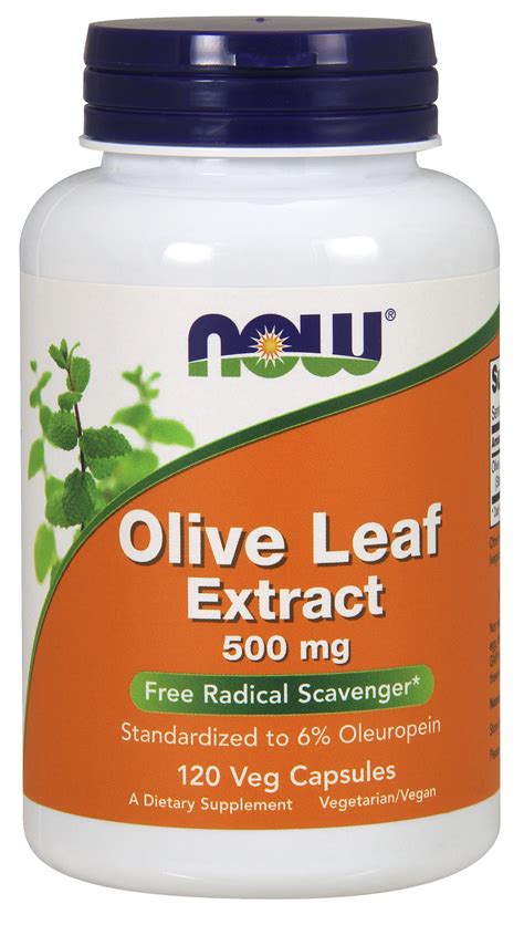 Now Supplements Olive Leaf Extract 500 Mg Free Radical Scavenger