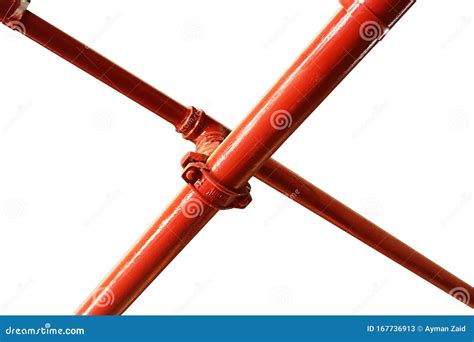 Steel Pipe Fire Fighting System Stock Image