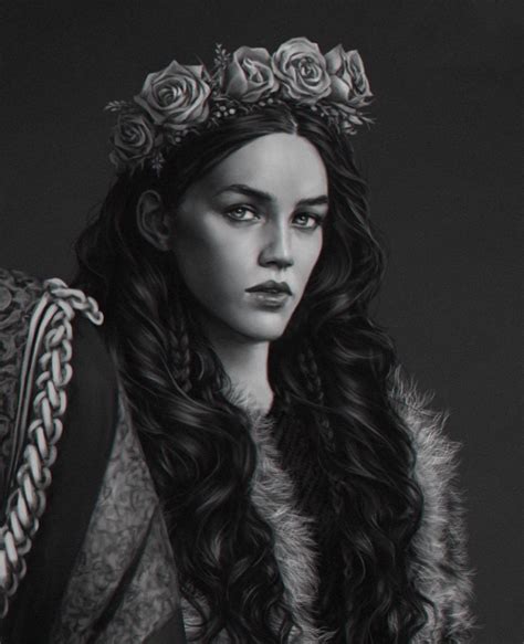 A Character Named Lyanna With Black Curly Hair And A Crown Of Winter Roses In Her Hair Ice Game