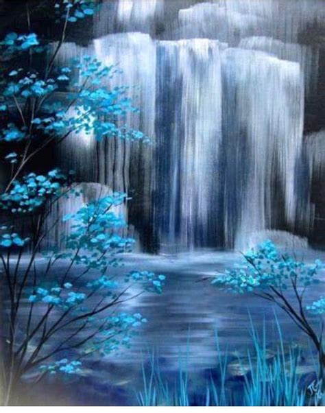 Paint Waterfall Waterfall Paintings Landscape Paintings Acrylic