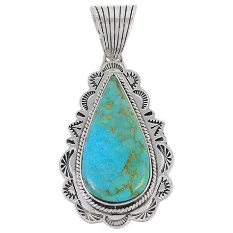 Turquoise Pendant Sterling Silver Jewelry