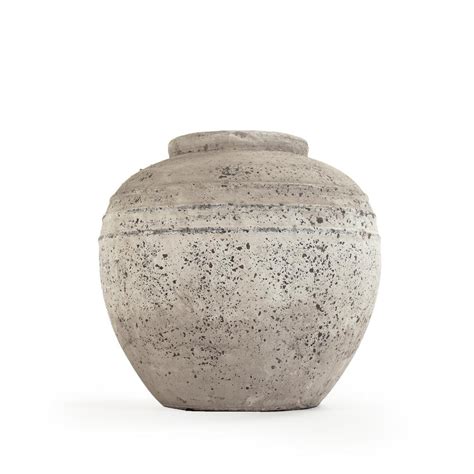 Zentique Stone Like Terracotta Taupe Large Decorative Vase Brown