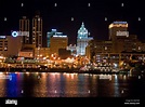 Night photo of Peoria Illinois over the Illinois River Stock Photo - Alamy