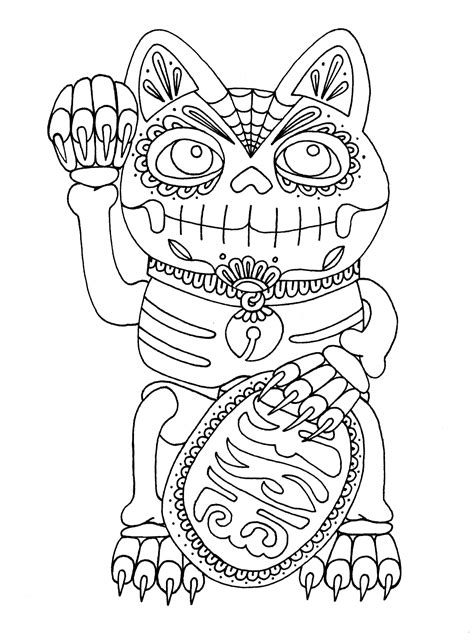 These are instant downloads and come in a printer friendly pdf file with 6 separate color gin pages. Coloring Pages Of Printable For Dia De Los Muertos La ...