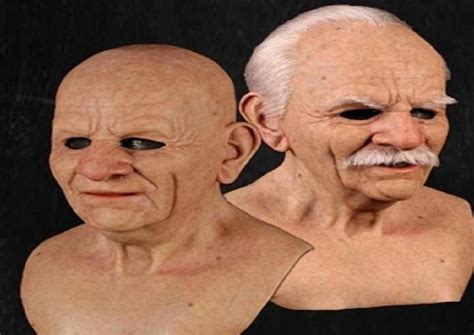 Old Man Mask Halloween Creepy Wrinkle Face Mask Halloween Costume Realistic Latex Masquerade