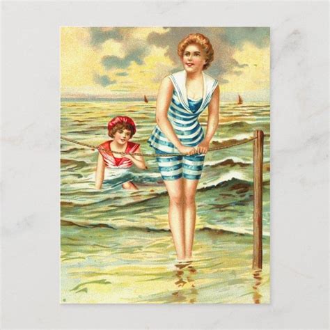 Vintage Bathing Beauties Postcard Zazzle Bathing Beauties Vintage Beach Vintage Summer