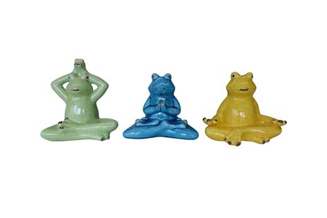 Yoga Frogs Set Of 3 Indoor Outdoor Statuary Inspired Enterprise