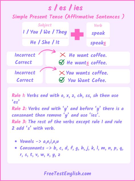 Sesies Tests With Rules Present Simple Tense