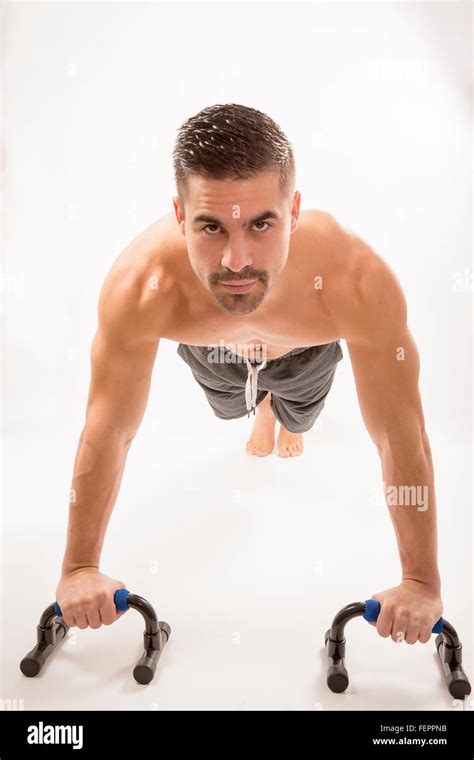 Strong Beautiful Man Doing Sport Stock Photo Alamy