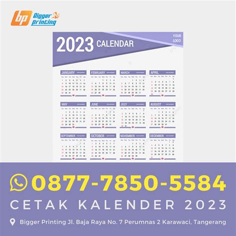 Cetak Kalender 2023 Best Price Wacall 0877 7850 5584 By