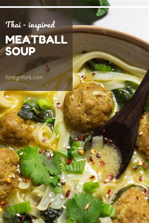 It's mildly spicy from the red curry paste, with a light creamy taste from the coconut milk, with the perfect. Thai-Inspired Meatball Soup with Rice Noodles - The ...
