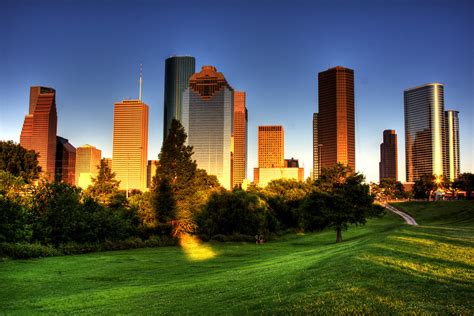 Houston Sunset Hdr A City Glowing With Beautiful Rays Fr Flickr
