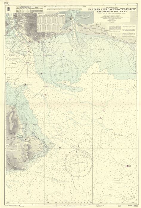 Solent Eastern Approach Spithead Portsmouth Admiralty Sea Chart