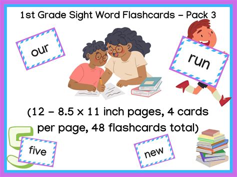 1st Grade Dolch Sight Word Flashcards Pack 3 48 Cards Etsy Sight
