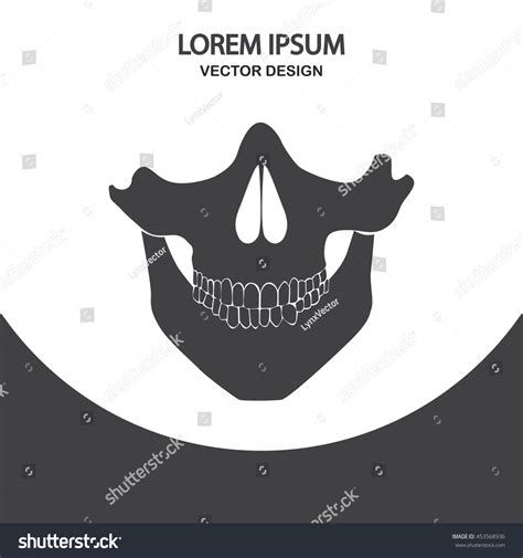 Human Jaw Icon On The Background Stock Vector Illustration 453568936