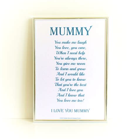 Mummy Poem Mom Poem Mum Poem Mother Poem Mummy Poem Print