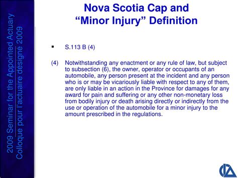 States that covers medical expenses and, in some cases, lost wages and other damages. PPT - 2009 Seminar for the Appointed Actuary Colloque pour l'actuaire désigné 2009 PowerPoint ...