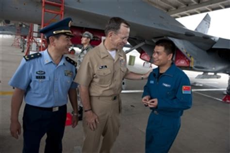 Adm Mike Mullen Thanks A Chinese Peoples Liberation Army Air Force